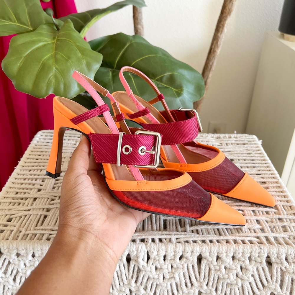 ASOS Sasha Sporty Mid Heeled Shoes in Berry Neon NWOT